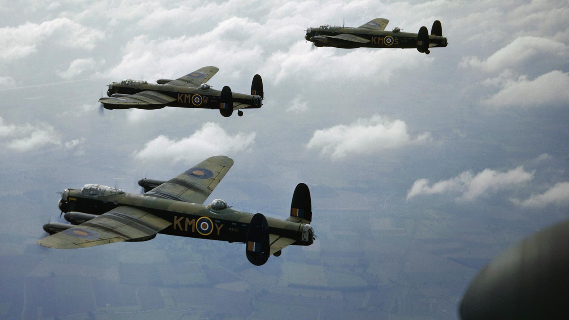 Lancaster Squadron flying in formation